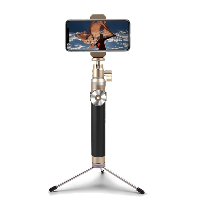 Роскошный Bluetooth монопод селфи палка ручной из матового металла Выдвижной Штатив