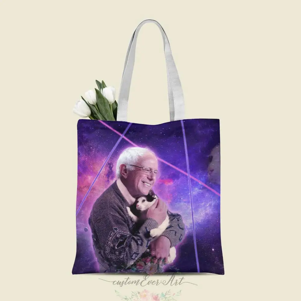 Берни Сандерс кошка сумка на заказ холщовые сумки шопперы для женщин учителя