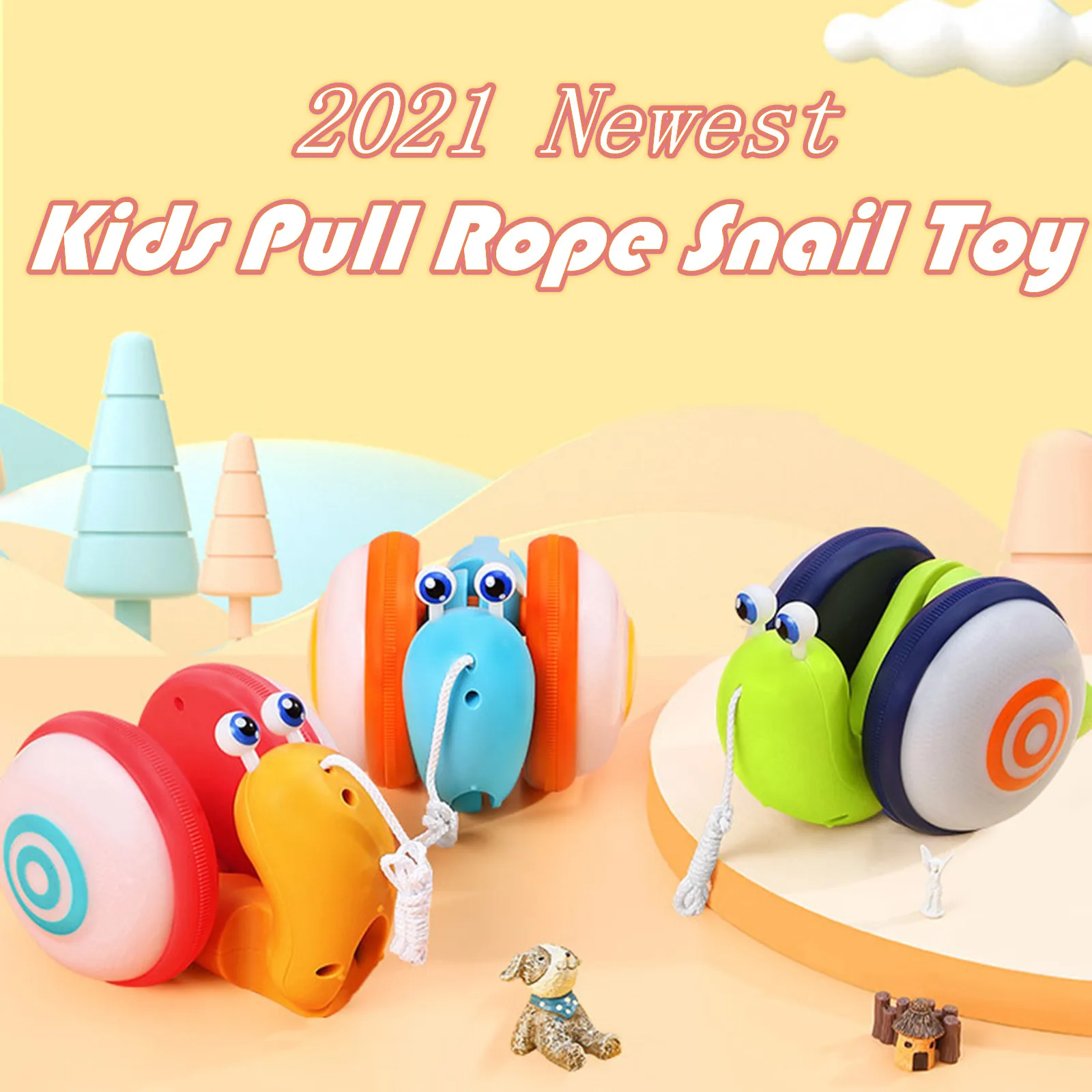 

Automatic Kids Pull Rope Snail Toy Leashing Drag rope snail Autism Gift Sensory Fidget Toys Tethered Walking Toy Baby Gifts