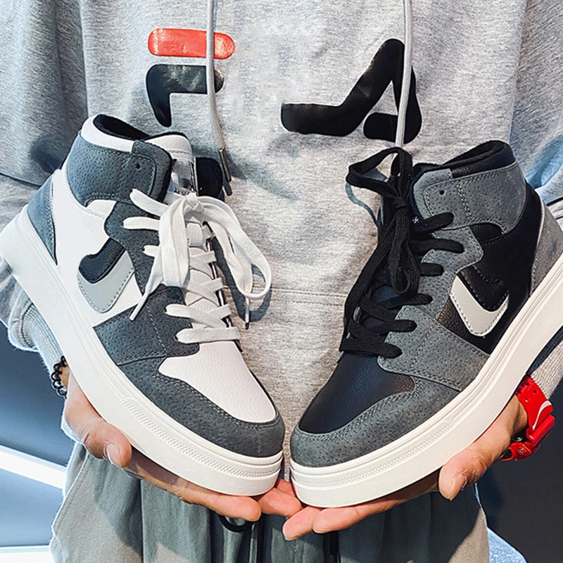 

New Spring and Autumn High Top Shoes Board Shoes Code No.1 Fashion Versatile Casual Shoes Men's Shoes