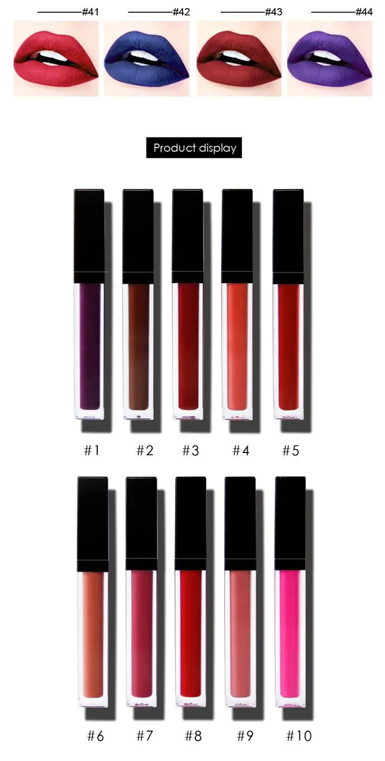 Жидкая матовая губная помада 44 цвета блеск для губ | Красота и здоровье