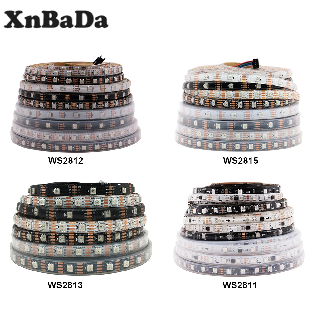 WS2811 WS2812B WS2813 WS2815 RGB Светодиодные ленты индивидуально адресуемых лента светильник