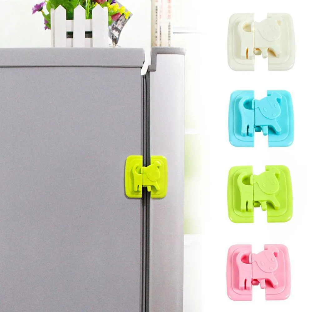 Productos de seguridad para beb&eacute;s con forma de dibujos animados, cerraduras y correas de gabinete de seguridad para el cuidado del beb&eacute;, productos para puerta de nevera, cerraduras de armario-0