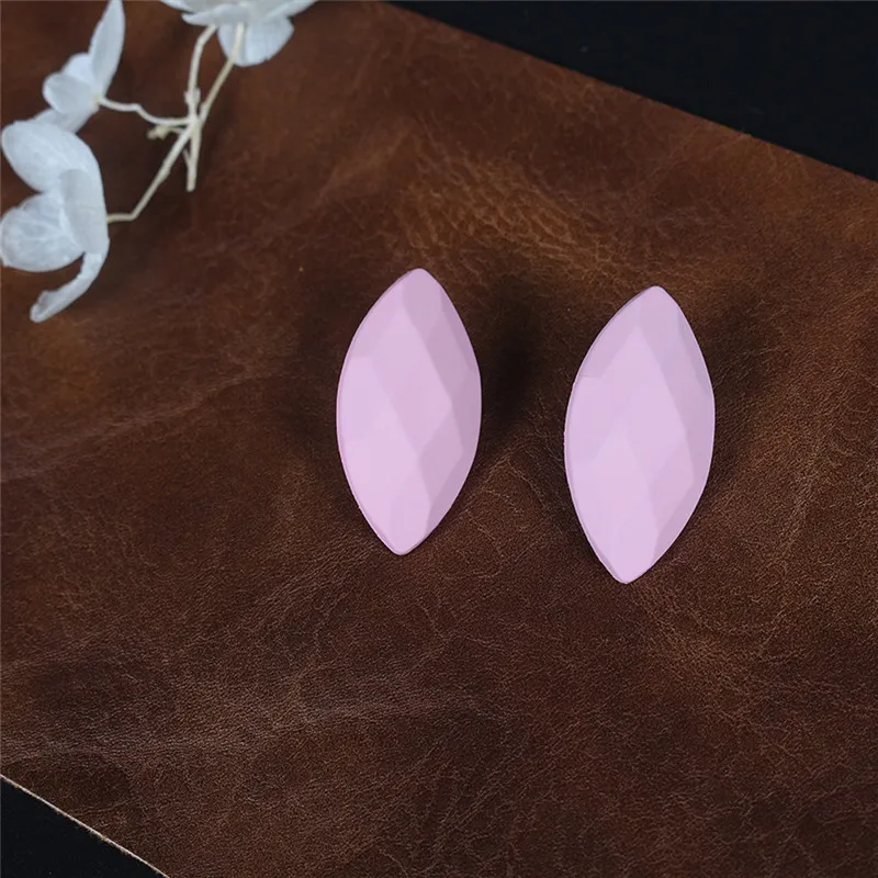 

Turtle shell Leaf Earrings For Women Girls Paint Spray Black Gray Pink Orange Stud Earrings Waterdrop New Fashion Women Jewelry