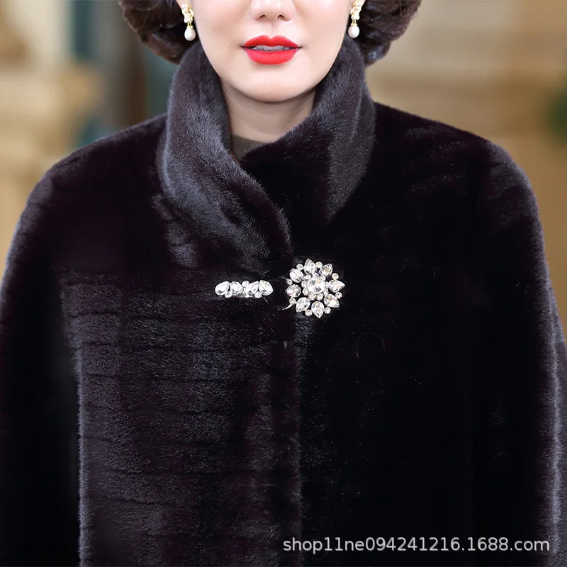 Natural Fur Coats Winter Women Mink Fur Coat Female Genuine Leather Jackets Ladies Oversize Warm Thick Detachable Long New