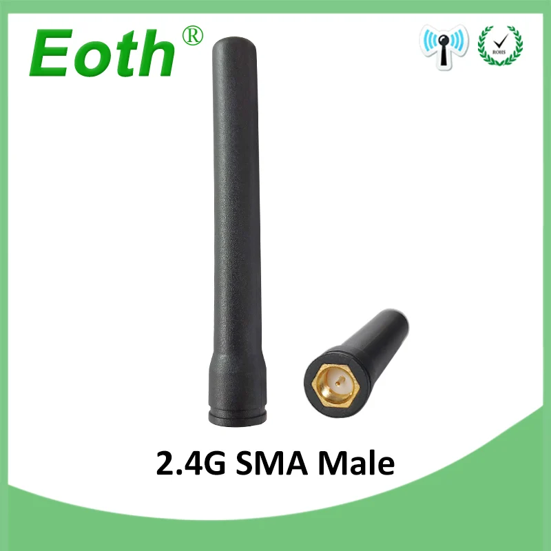EOTH 10pcs 2.4g antenna 3dbi sma male wlan wifi 2.4ghz antene pbx iot module router tp link signal receiver antena high gain