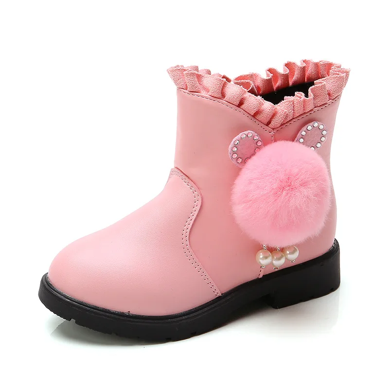 

Stylish Furry Boots Girl Princess Shoes Big Kids New 2020 For Warm Sneakers Children'S Winter Little Girl'S Snow Leather Boots
