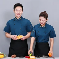 chefs short sleeved chef uniform overalls summer hotel hotel canteen after the restaurant kitchen