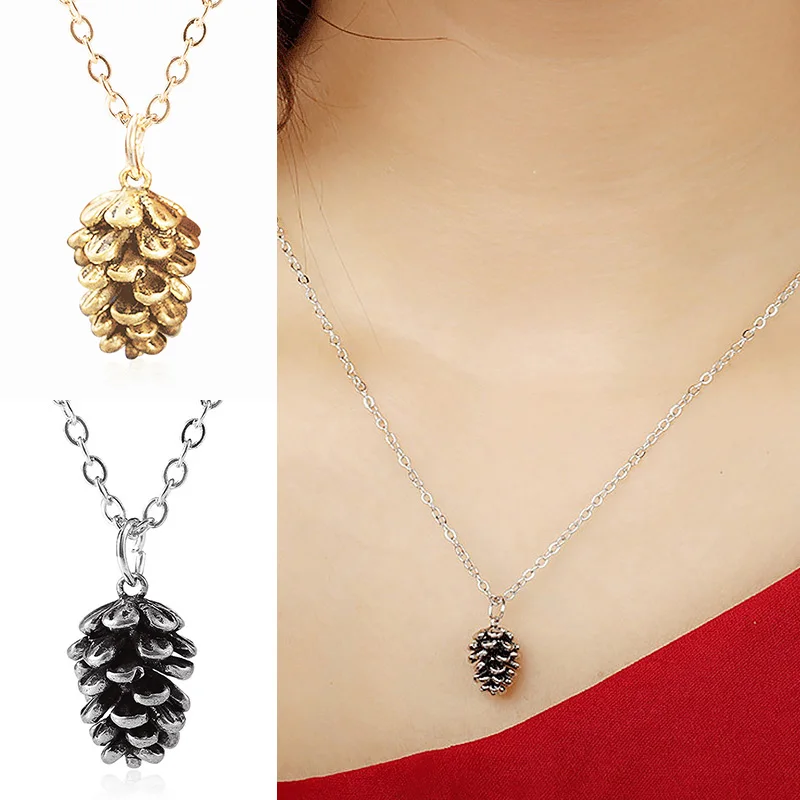 

Two Color Europe And The United States Popular Hot Selling Simple Creative Christmas Pine Nut Necklace Sweater Accessories