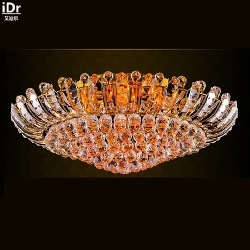 

European-style luxury crystal ceiling circular living room lights LED lighting Bedroom Ceiling Lights Rmy-007