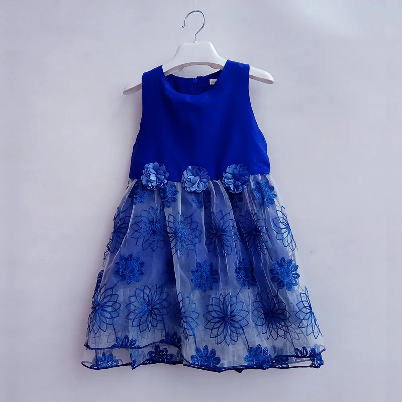 Платье для девочек; vestido infantil jurk; платье для девочек на Рождество; платья для маленьких девочек; костюм принцессы; свадебное платье - Цвет: Blue th