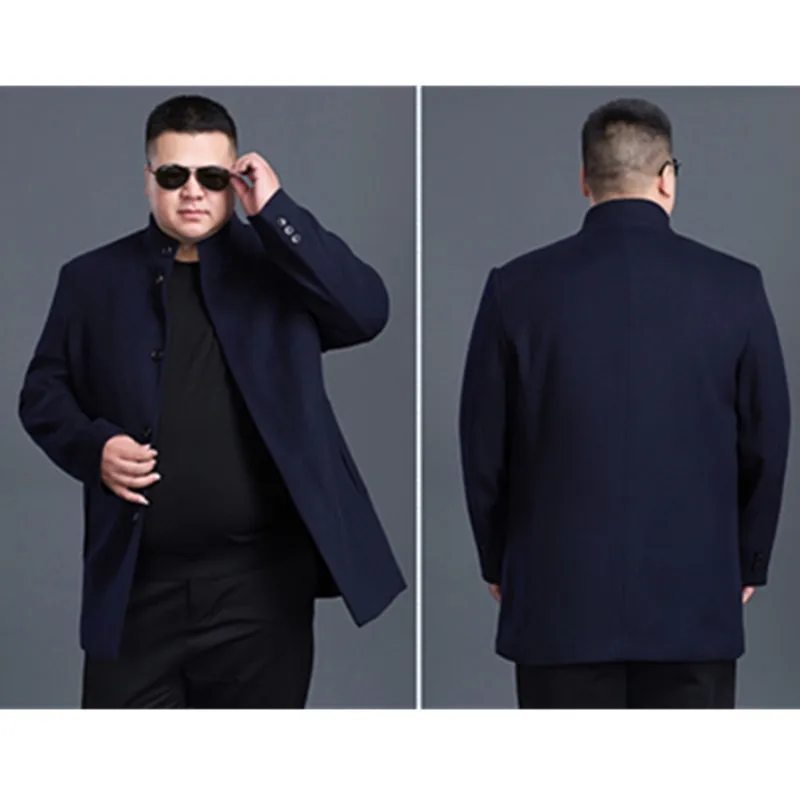 Новое зимнее шерстяное длинное полупальто 8XL7XL 6XL 5XL 4XL мужское приталенное