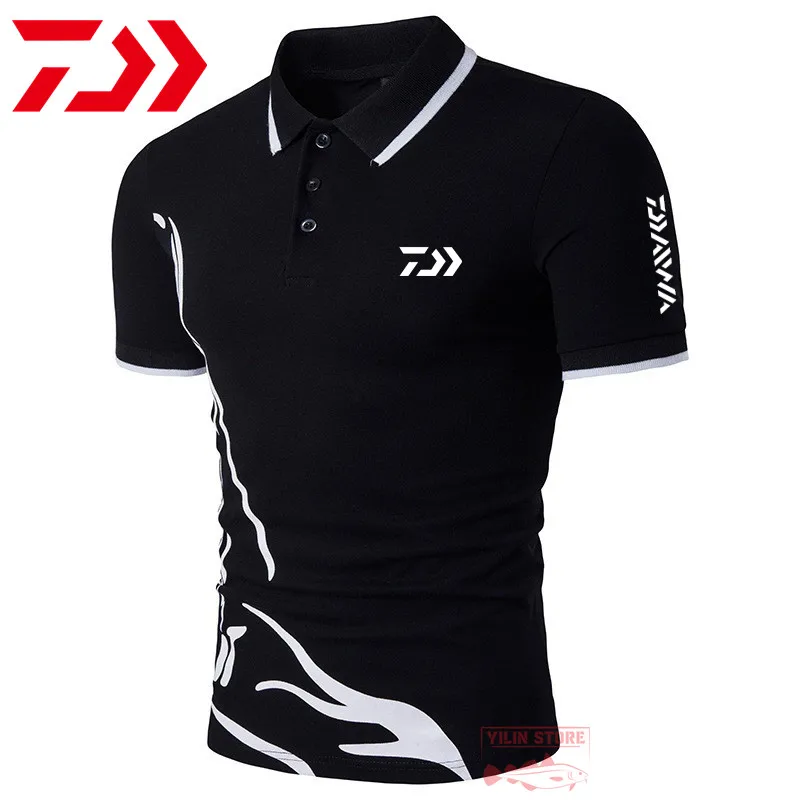 

Летняя мужская футболка Daiwa Fishing, Повседневная дышащая модная уличная удобная спортивная футболка-поло с коротким рукавом для рыбалки