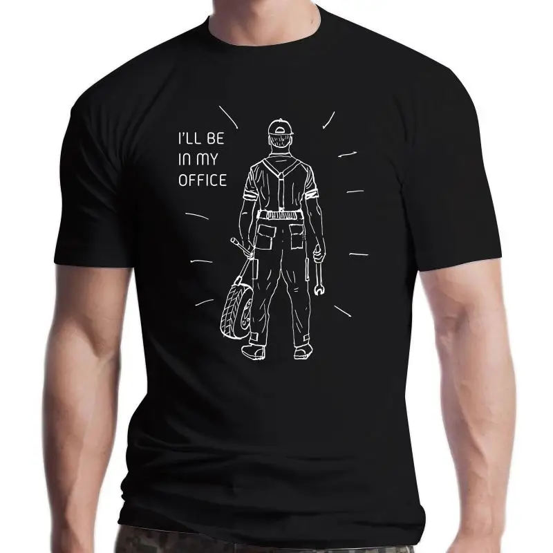 

Новинка, я буду в моем офисе, футболка в подарок с механикой гаража, Мужская футболка с коротким рукавом