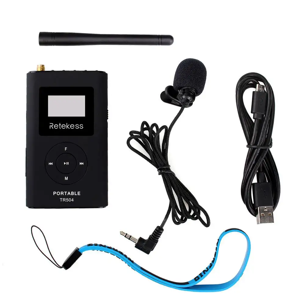 Портативные наушники TR101 + 2 шт. 0 6 Вт fm передатчик TR504 MP3 радиовещание для совещаний