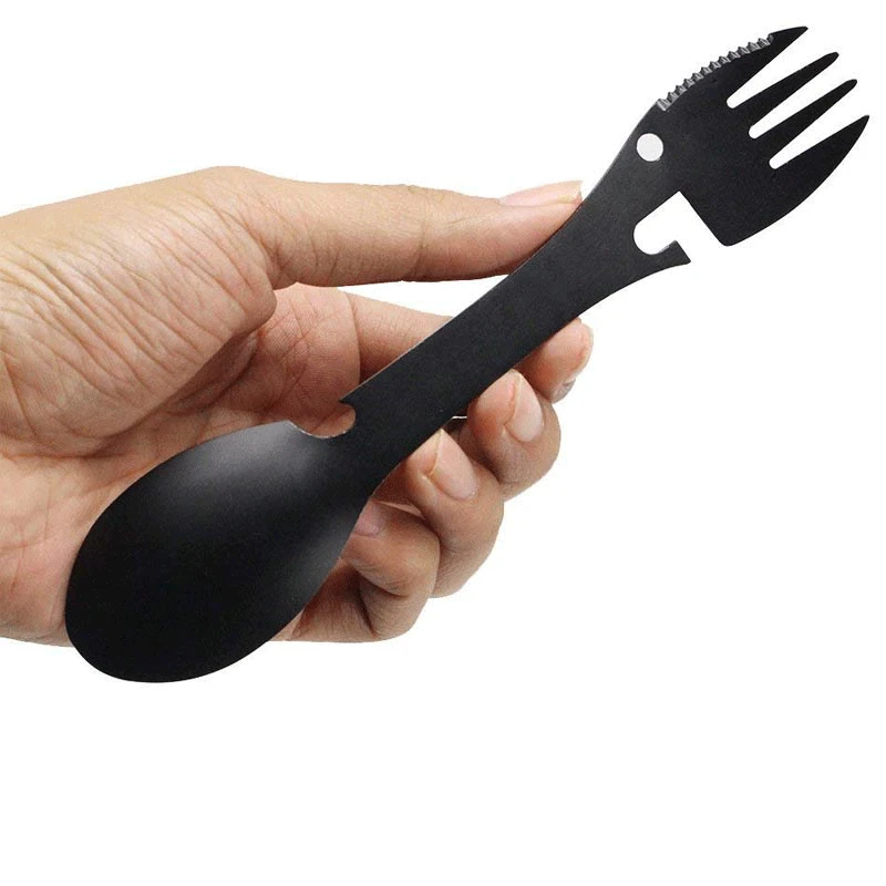 Кемпинговая вилка из нержавеющей стали многофункциональная ложка для пикника