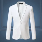 Высококачественный мужской блейзер 2021 брендовый Мужской приталенный деловой Повседневный трендовый модный однотонный блейзер мужская одежда официальная одежда