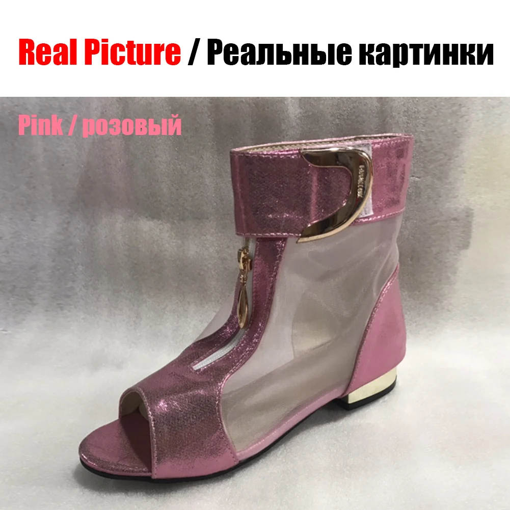 BONJOMARISA/ г. Летние Элегантные брендовые босоножки из сетчатого материала, большие размеры 34-48 женская повседневная обувь с металлическим украшением женская обувь на низком каблуке