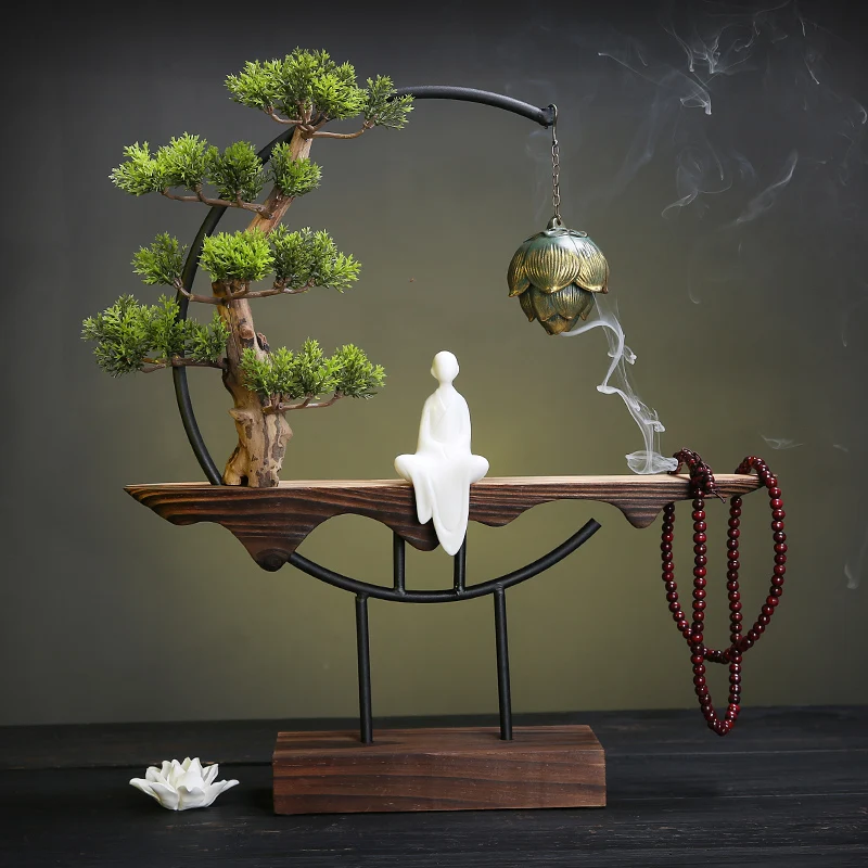 

Будды обратного Курильницы водопад электрический деревянный держатель Курильницы арома-лампа Incensario Encens домашний декор DG50IB