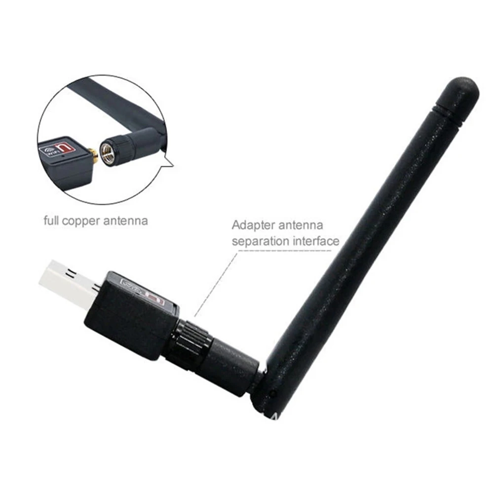 UW02 2DBi Network signal receiver Black 150MbpsB 2.0 WIFI Wireless Adapter 150MCard 802.11n/g/b with Antenna | Компьютеры и офис