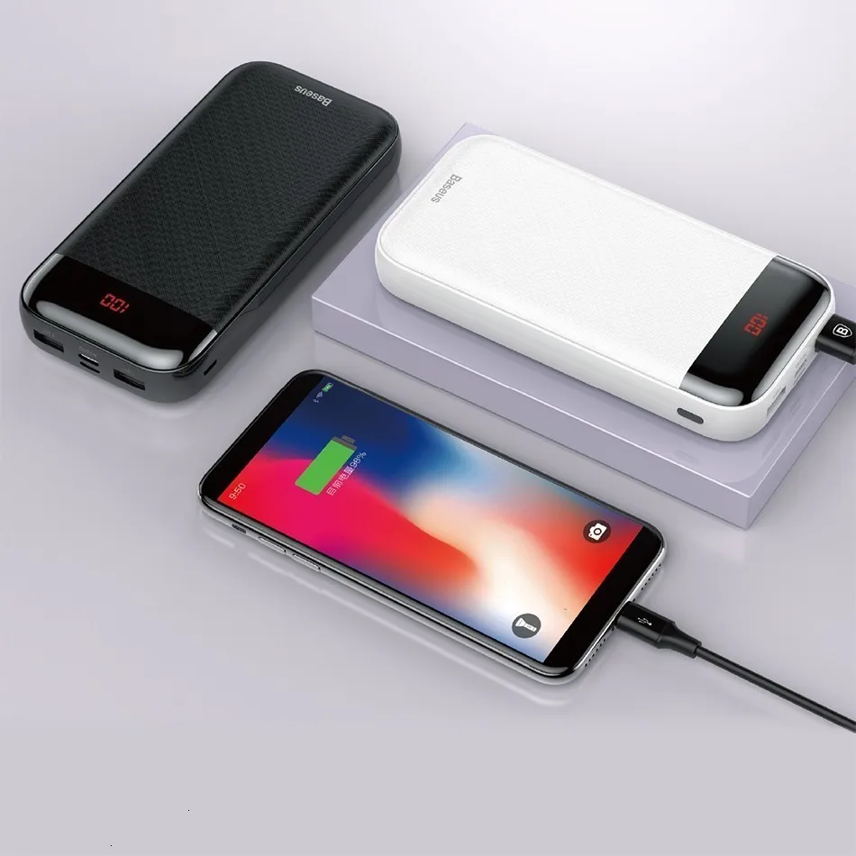 Baseus 20000 мАч Внешний аккумулятор для iPhone 11 Pro Max Xiao mi 20000 мАч портативное зарядное устройство Внешний аккумулятор USB C PD быстрая Внешняя батарея