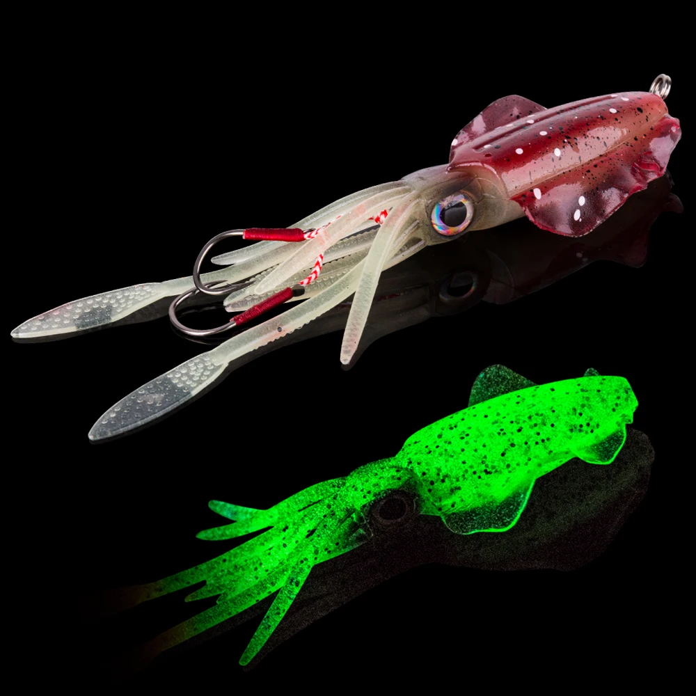 

Goture New Squid Soft Fishing Lure 20g 60g Luminous Squid Jig wobbler Bait For Saltwater Freshwater