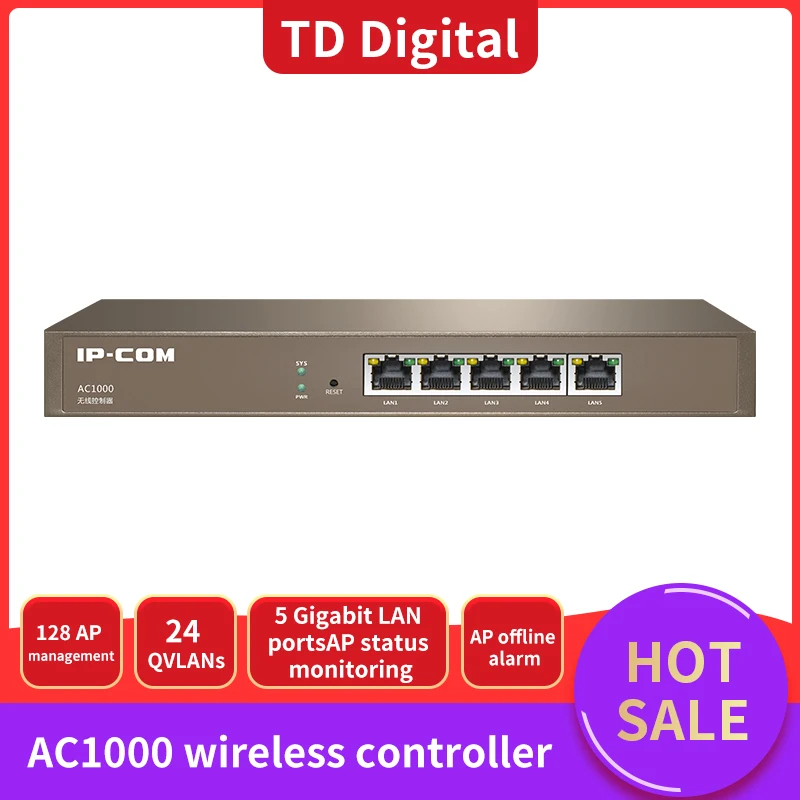 IP-COM AC1000 AP контроллер 5 * Gigabyte RJ45 сетевой порт Максимум 128 APs управление электронная