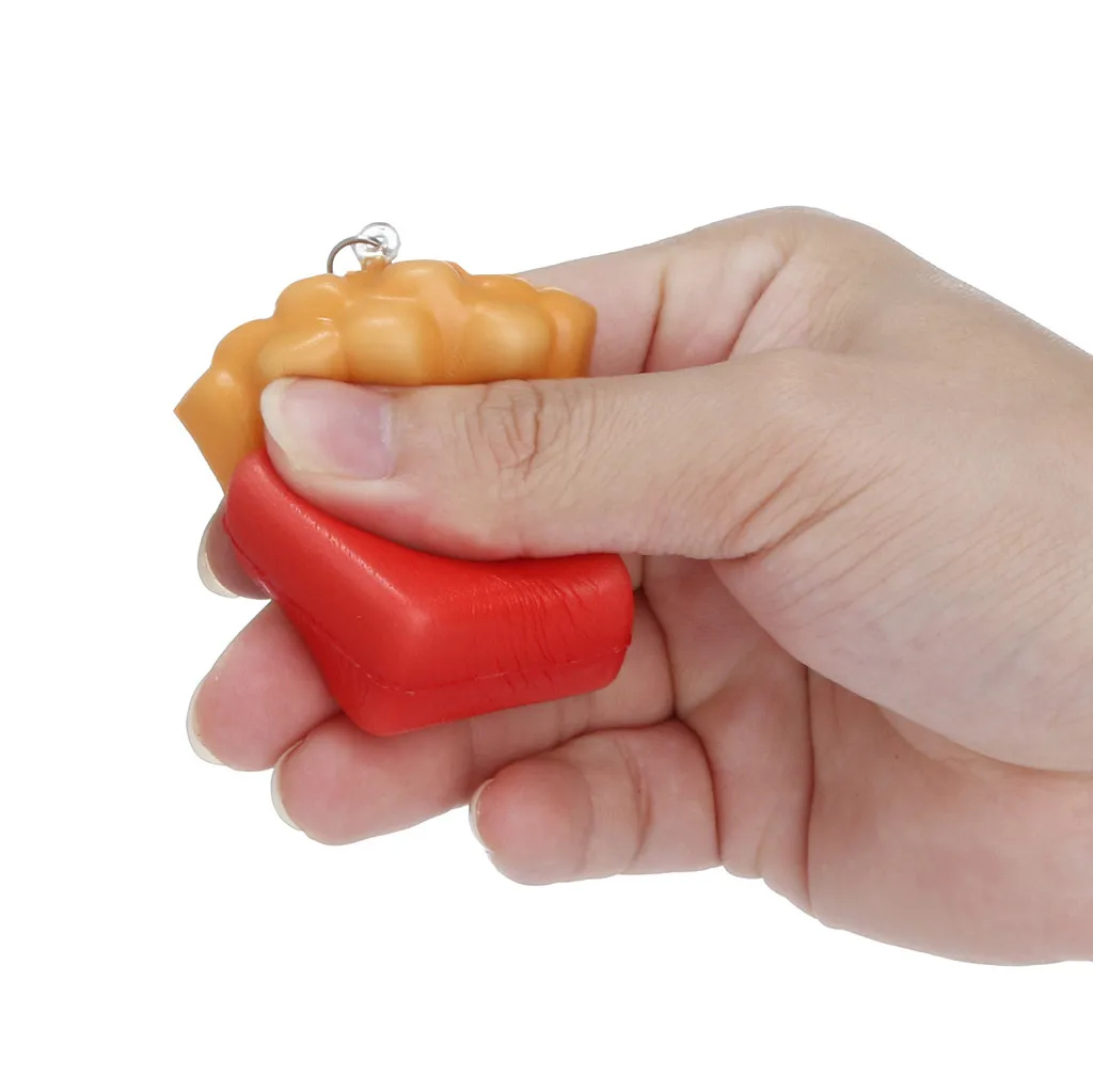 

Novelty Squishy Kawaii Cartoon Mini French fries Chips Pendant Slow Rising Cream Scented Keychain Stress Relief Sensory Toys