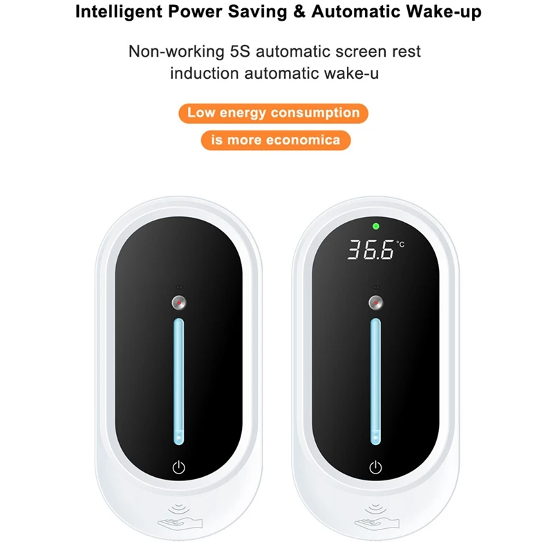 

2 in 1 Infrared Thermometer Automatic Soap Dispenser Wall-Mounted Non-Contact Soap Dispenser and Thermometer