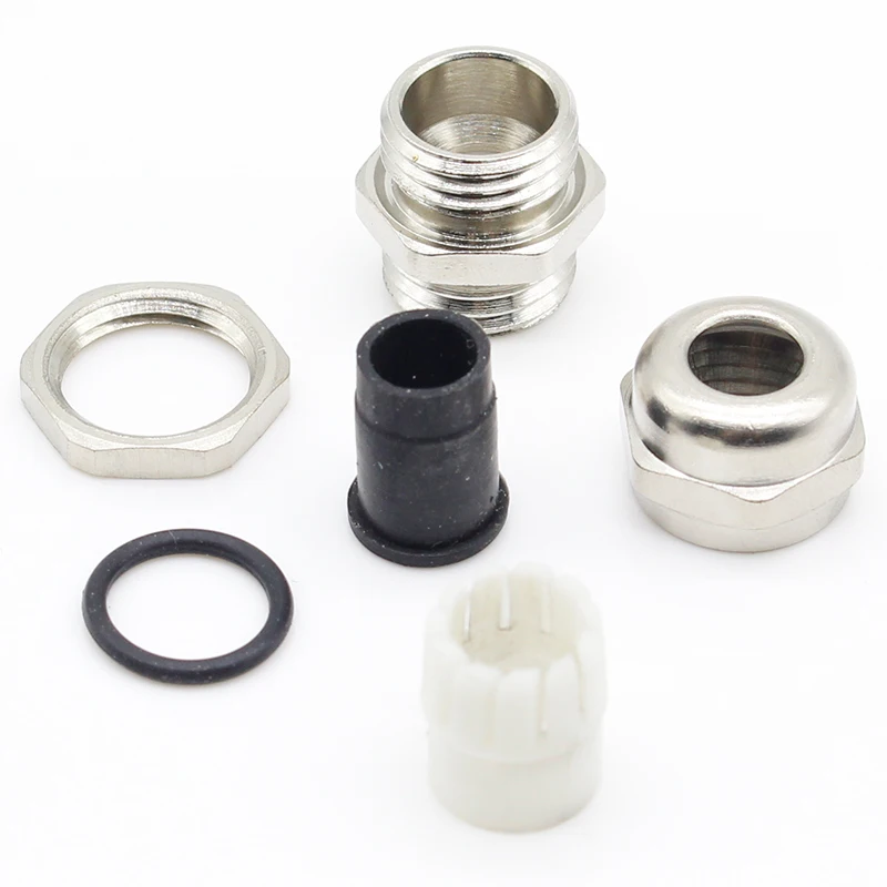3 шт PG9 никелированный латунный кабельный сальник с Стопорной Гайкой