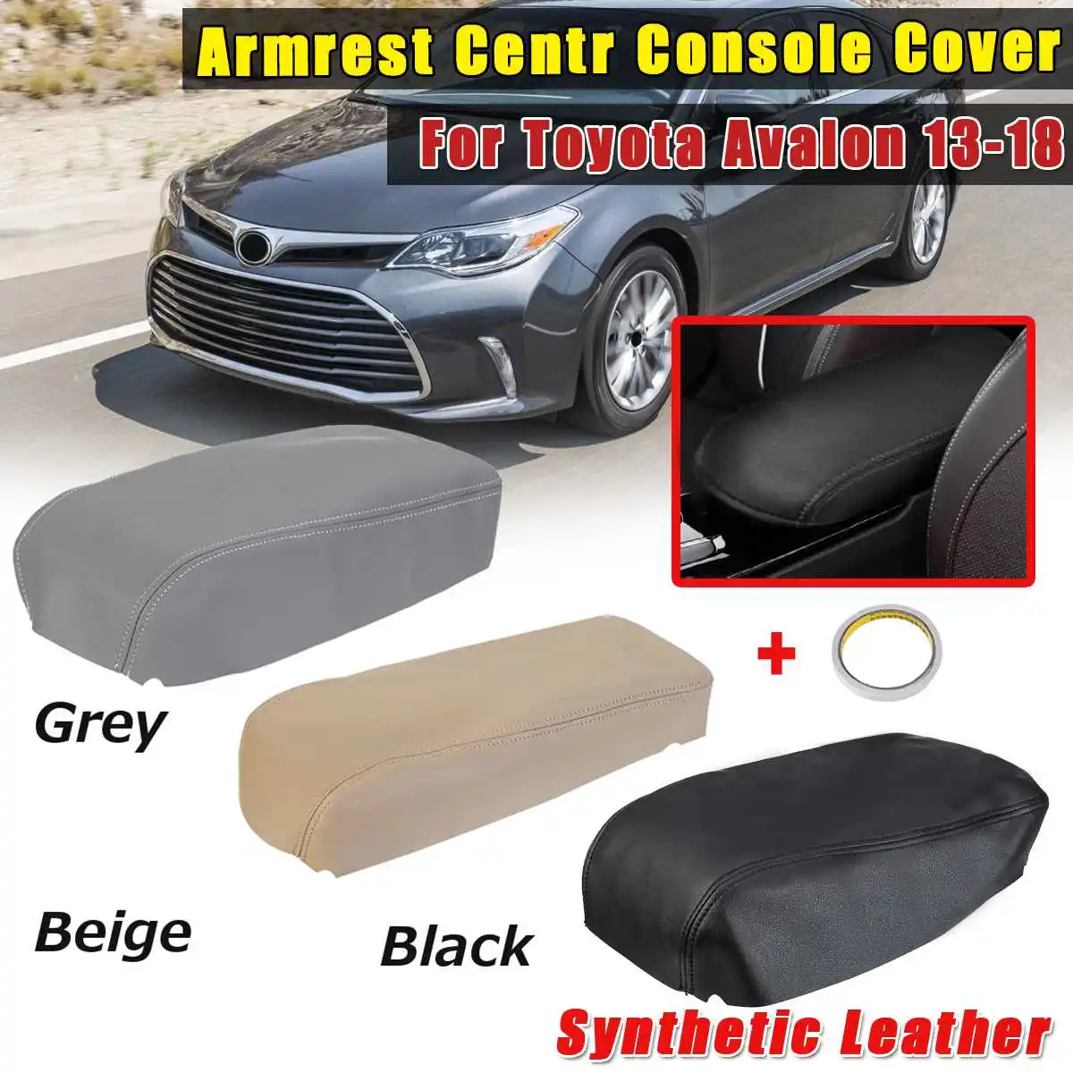 

Car Central Armrest Box Cover Center Console Protection Case Microfiber Synthetic Leather For Toyota for Avalon 2013 2014-2018