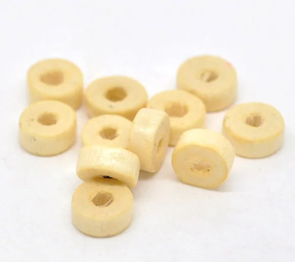 

1000pcs/Set Nature Color Flat Rond Wood Beads Hollow Cylinder Wooden Spacer DIY Jewelry Toy Accessories Handicraft Materials 8mm