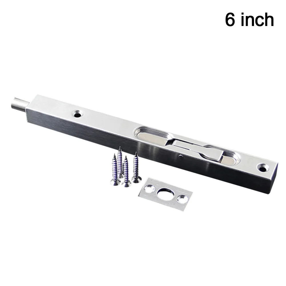 Stainless Steel Slide Lock Concealed Flush Latch Security Brushed Door Bolt Guard Hardware Gate Home With Screws Lever Action |