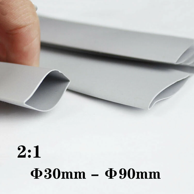 

Grey Soft 2:1 Heat Shrink Tube Wire protective Cable Insulation Tubing Diameter30mm 35mm 40mm 45mm 50mm 60mm 70mm 80mm 90 mm