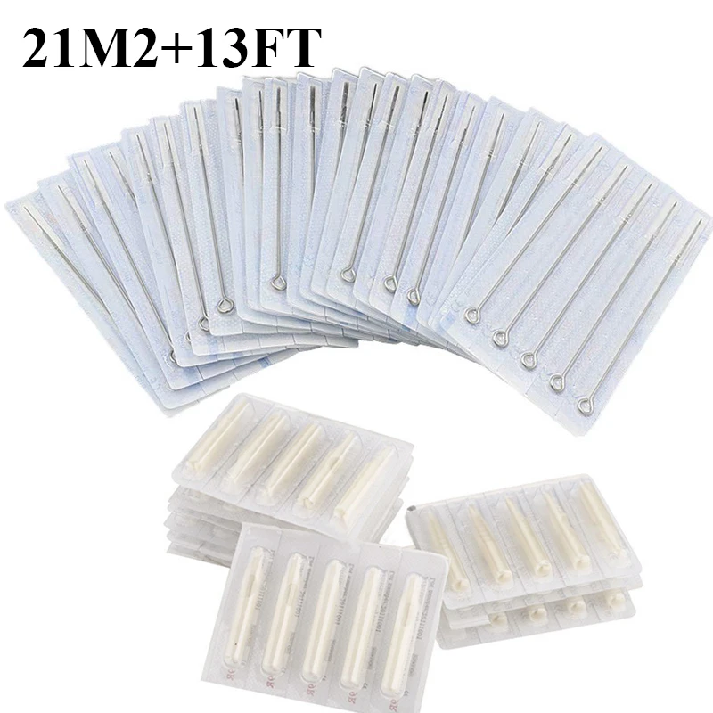 

(21M2+11FT) 50 PCS Disposable Sterile Tattoo Needle+50PCS White Disposable Tattoo tips Free shipping tattoo needle product