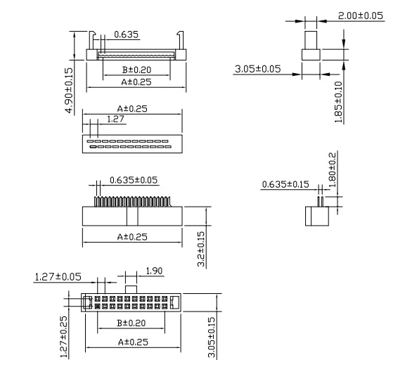 4 шт. 0 050 &quot1 27 мм гнездо IDC 6 8 10 12 14 16 20 24 26 30 34 40 44 50 60 80 контактный подвесной плоский