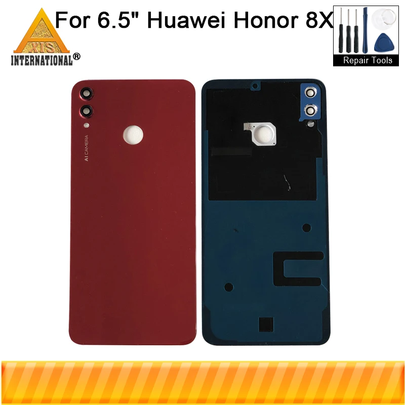 Axisinternational для 6," huawei Honor 8X, чехол с 3D стеклом для задней панели батареи, корпус+ стеклянная линза+ рамка для отпечатков пальцев+ вспышка