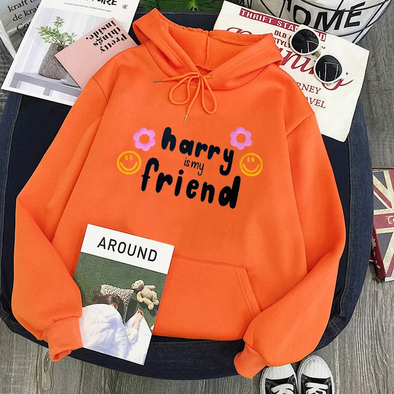 

My Friend Sweatshirts Vintage Streetwear Women Treat People with Kindness Fashion Clothes Aesthetic Printing Pullovers L