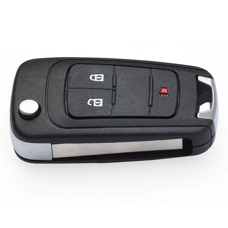 

KEYECU Replacement Folding Flip Remote Control Car Key Shell Case With 2+1 3 Buttons HU100 Blade - FOB for Chevrolet for Opel