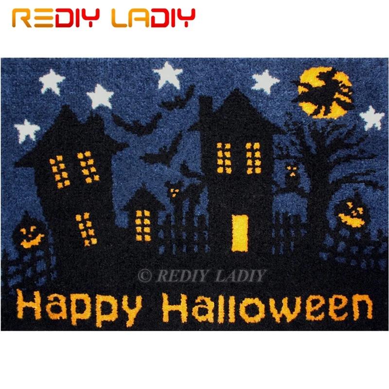 

Наборы крючков с застежкой Сделайте свой собственный ковер для Хэллоуина гобелен для вязания крючком подушка коврик для самостоятельной с...