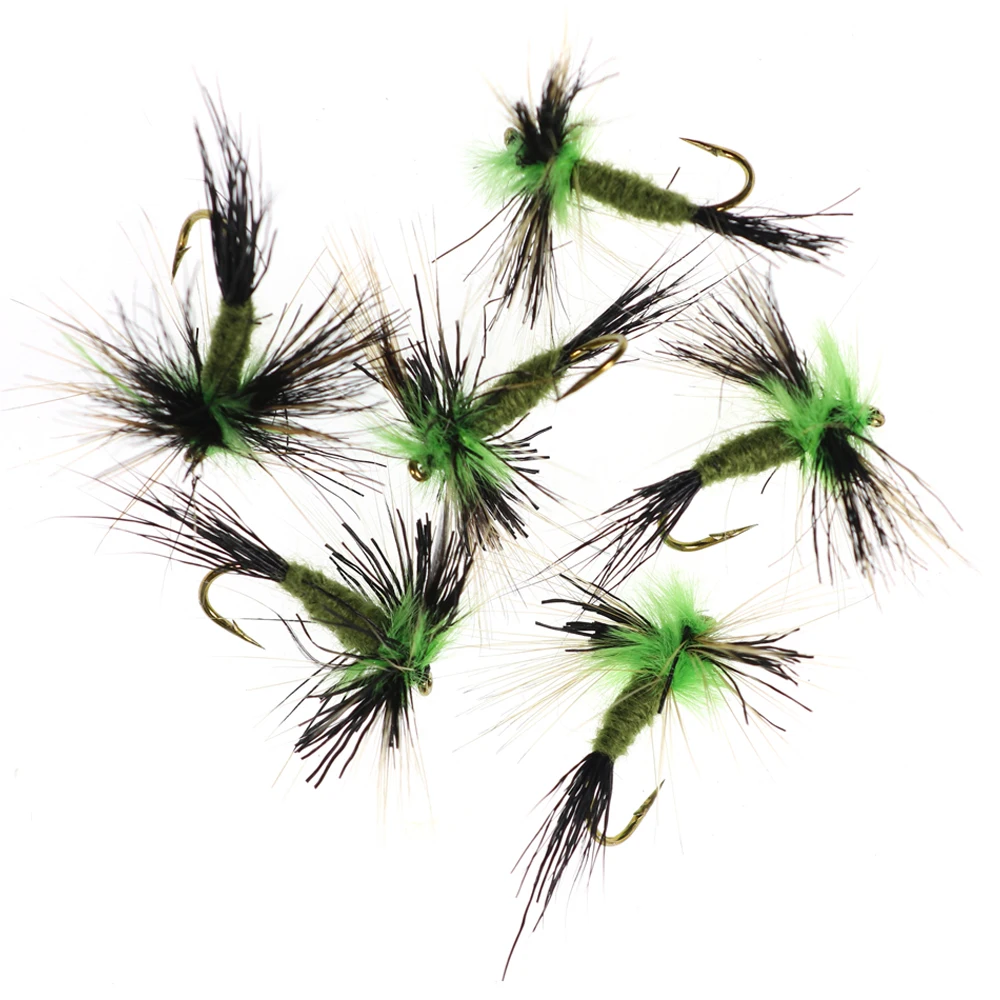 Bimoo 6 шт. #10 Green Drake Spinner Fly Trout Fishing Mayfly сухие мухи | Спорт и развлечения