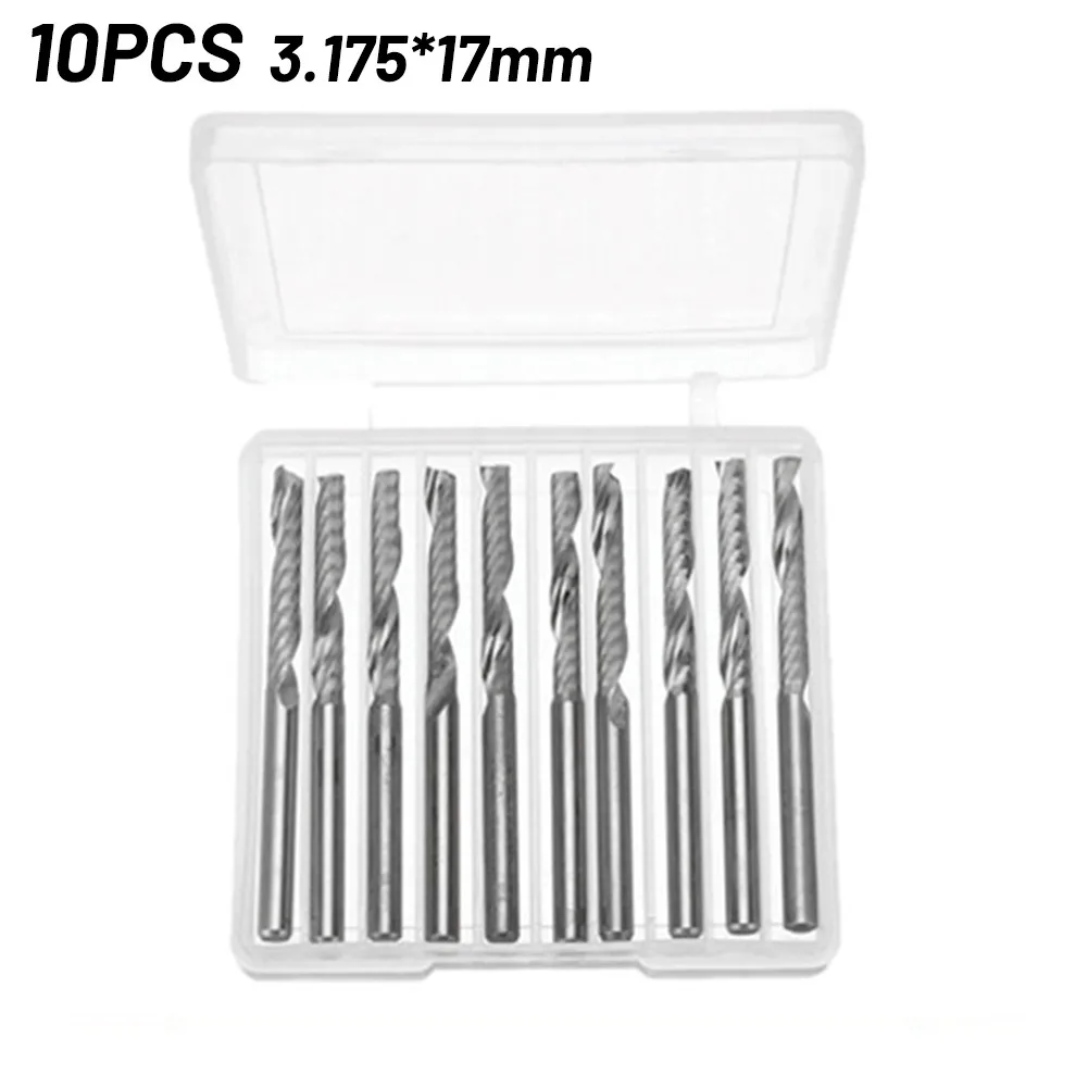

10-piece Milling Cutter 3.175mm*17mm Milling Cutter Tool Tungsten Steel