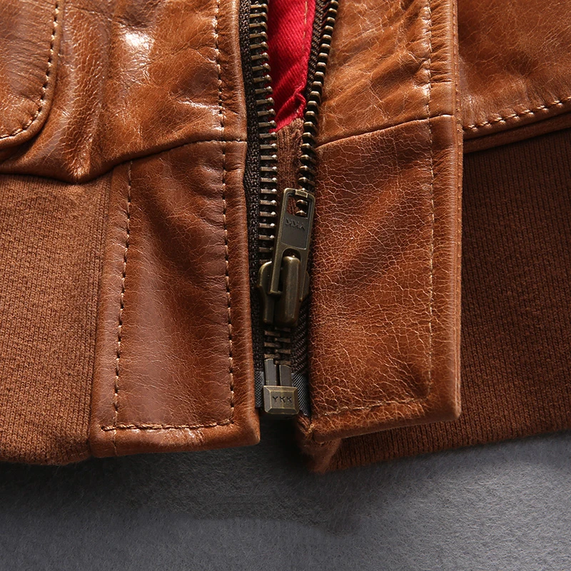 

2021 A2 Air Force Jacket Genuine Leather Vintage Jacket Men's Avirexfly Cowskin Bomber Jacket Spring Autumn Motorcycle Coat