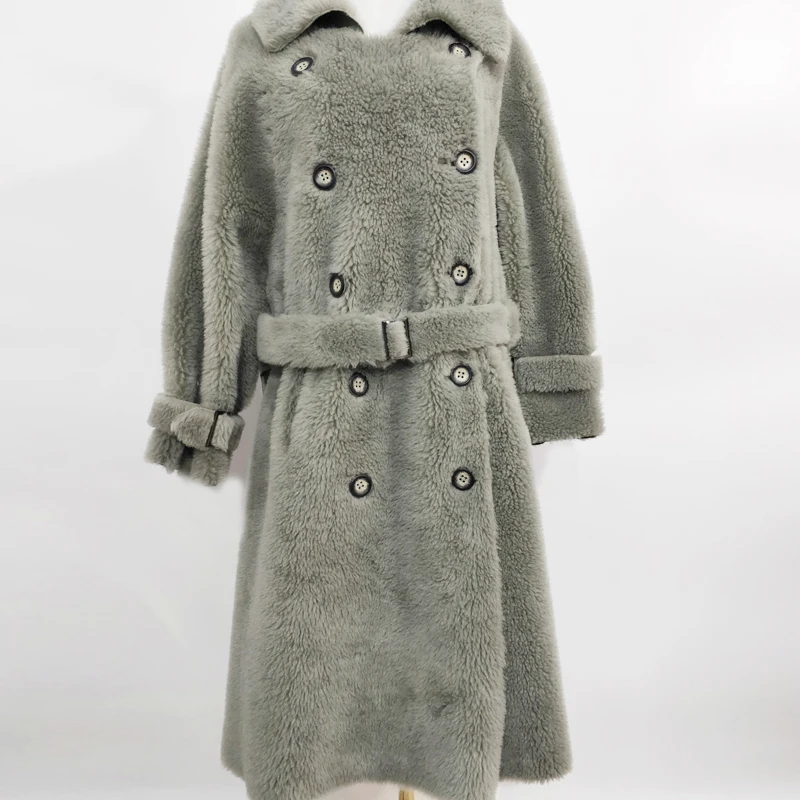 2022 New Fashion Women's Teddy Lazy Wind Jacket in Winter  Long Real Wool Overcoat in Autumn and Winter women coat