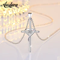 new 925 sterling silver necklace zircon crystal cross necklace womens mens jewelry gifts