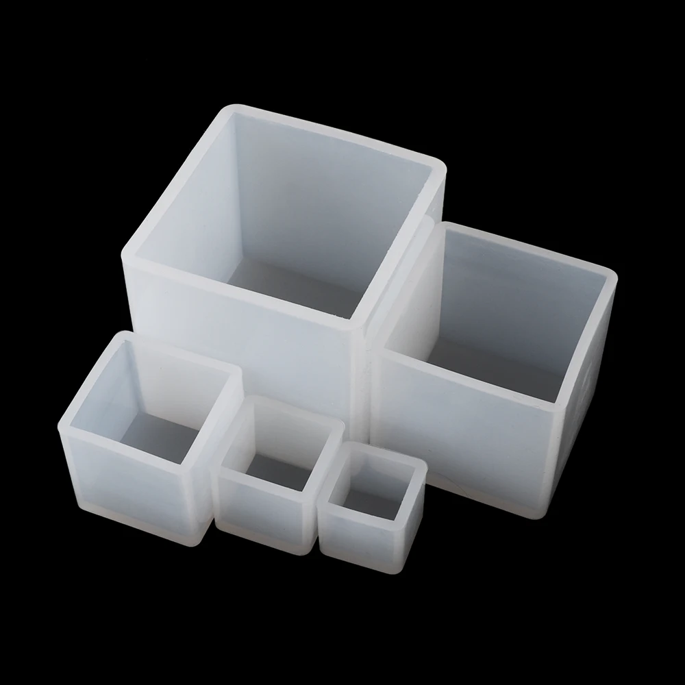 

5 Sizes Transparent Square Resin Mold UV Epoxy Crystal Pendant Silicone Mould Cube Molds Jewelry Making Tools DIY Crafts