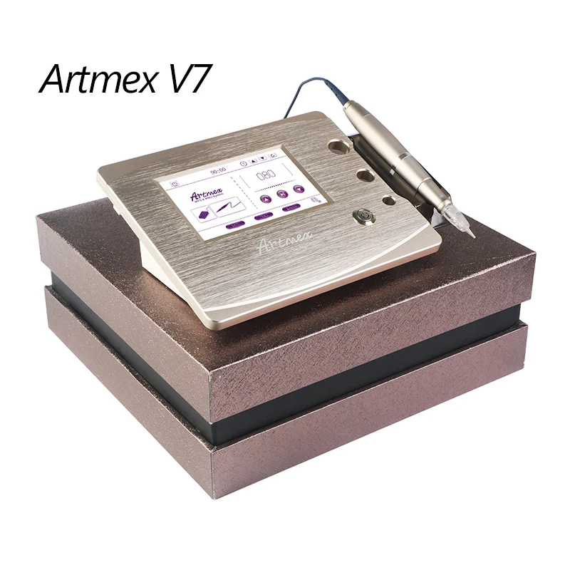 

Профессиональная тату-машинка Artmex V7 с цифровым экраном, тату-пистолет для бровей, устройство для перманентного макияжа, ручка с микроиглами...
