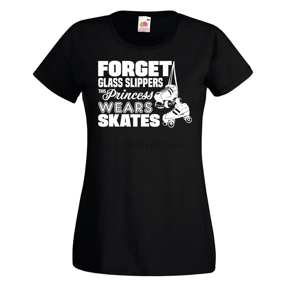 Женская одежда принцессы футболка с изображением коньков Забавный Роллер Дерби