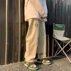 Брюки мужские, широкие, с принтом в японском стиле граффити, для мальчиков, хип-хоп, размера плюс