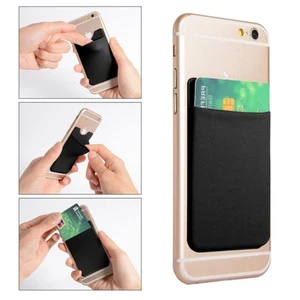 Imported 9.9*5.5cm Women Fashion Adhesive Elastic Lycra Cell Phone Pocket Wallet Case Men ID Credit Card Hold